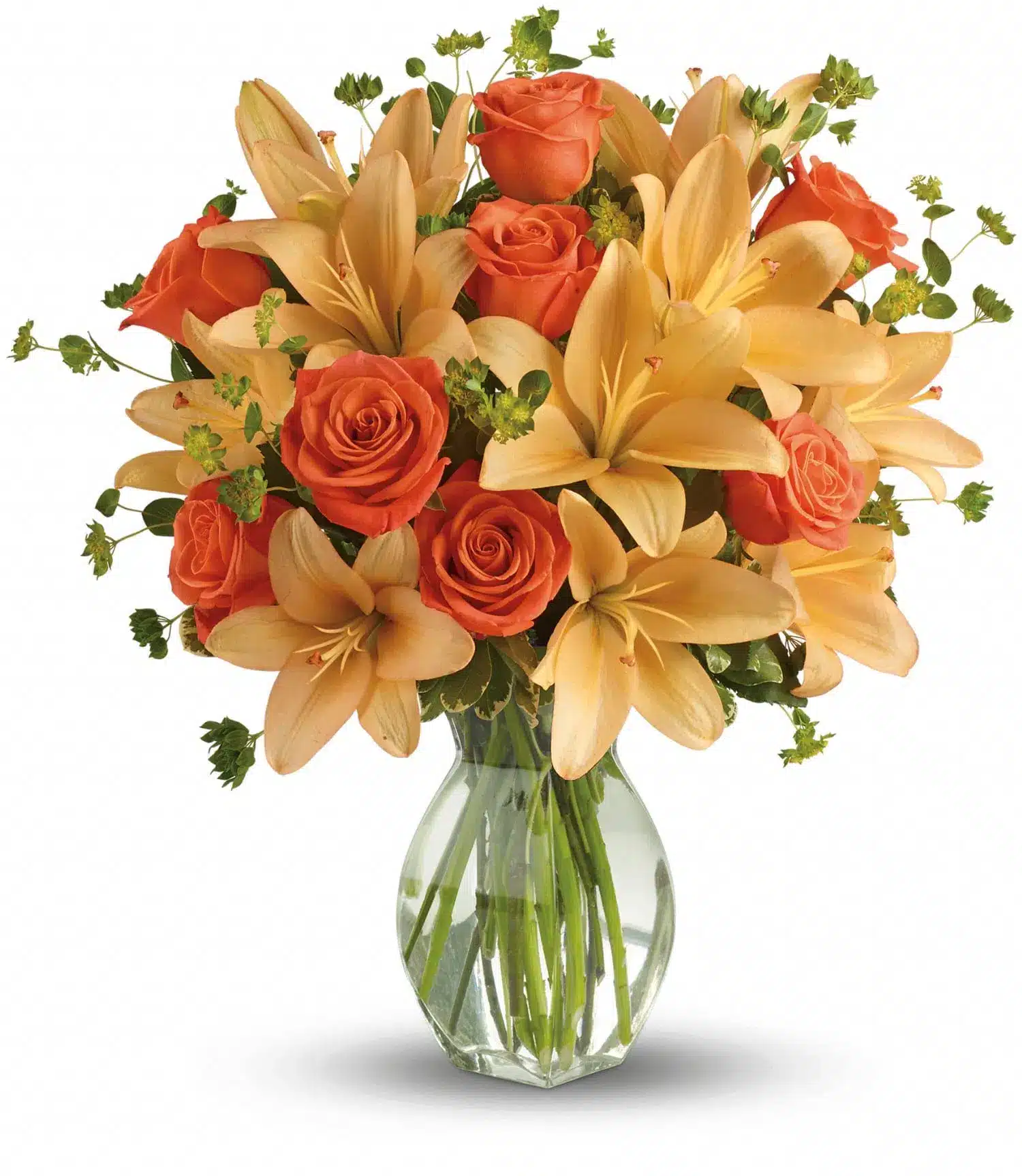 Fiery Lily and Rose Bouquet