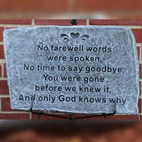 No Farewell Words Plaque