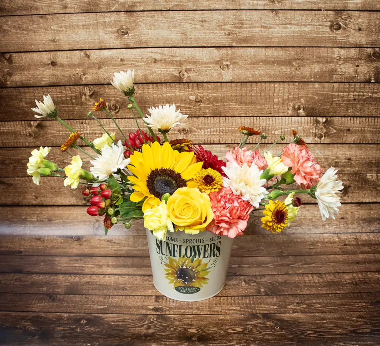 Sunflower Harvest Tin Bouquet - Image 2